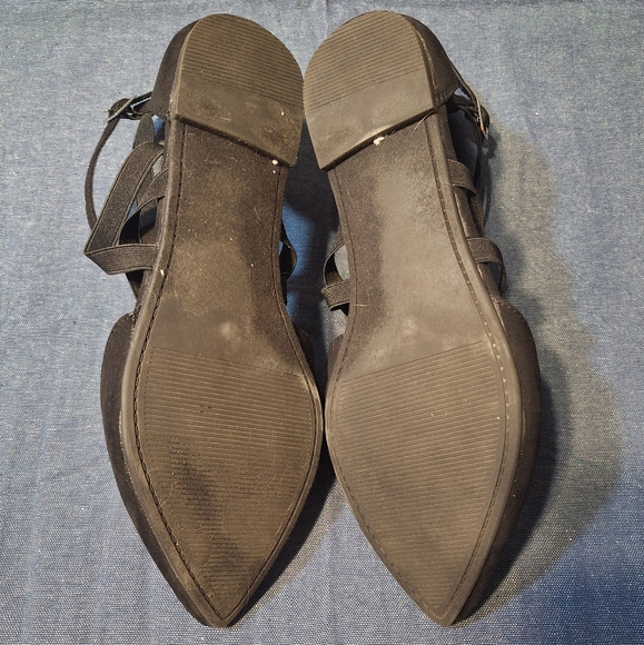 Torrid Elastic Strap Black Pointed Toe Flats Size 11 - Picture 8 of 9